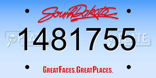 1481755 South Dakota License Plate