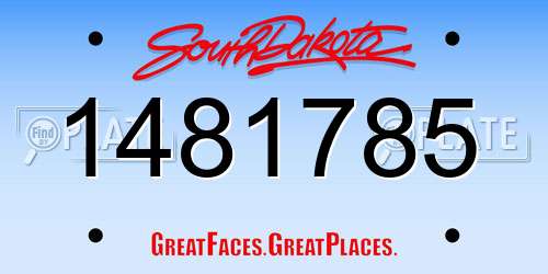 1481785 South Dakota License Plate