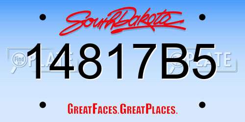 14817B5 South Dakota License Plate