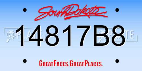 14817B8 South Dakota License Plate
