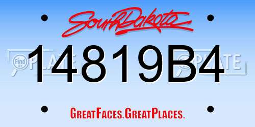 14819B4 South Dakota License Plate