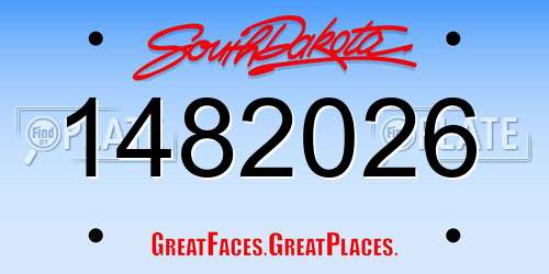 1482026 South Dakota License Plate