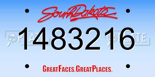 1483216 South Dakota License Plate