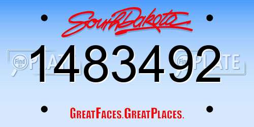 1483492 South Dakota License Plate