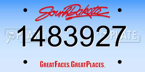 1483927 South Dakota License Plate