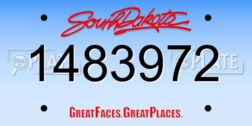 1483972 South Dakota License Plate