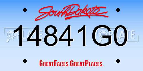 14841G0 South Dakota License Plate