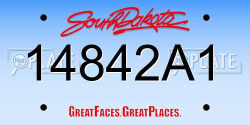 14842A1 South Dakota License Plate