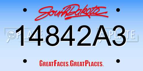 14842A3 South Dakota License Plate