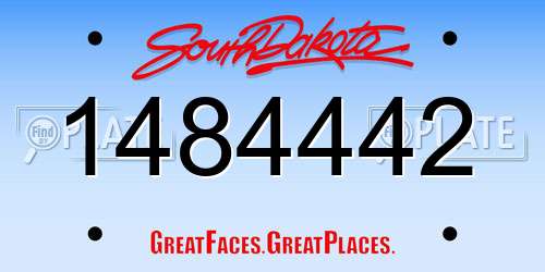 1484442 South Dakota License Plate