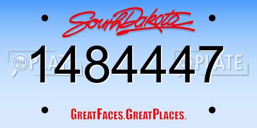 1484447 South Dakota License Plate