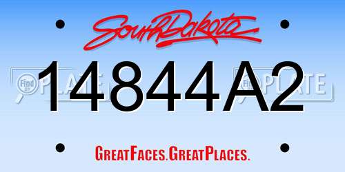 14844A2 South Dakota License Plate