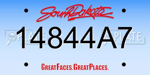 14844A7 South Dakota License Plate