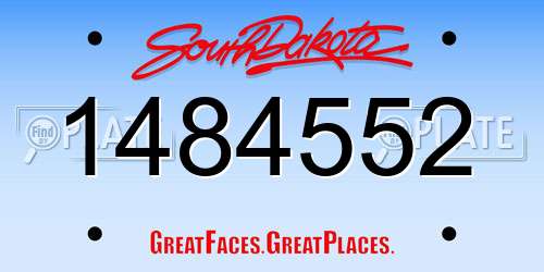 1484552 South Dakota License Plate