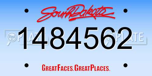 1484562 South Dakota License Plate