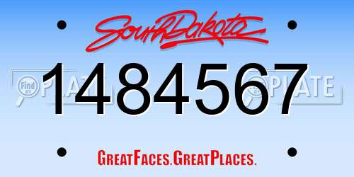 1484567 South Dakota License Plate