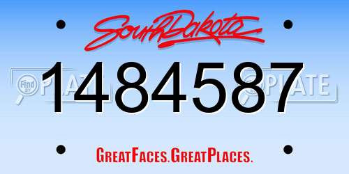 1484587 South Dakota License Plate
