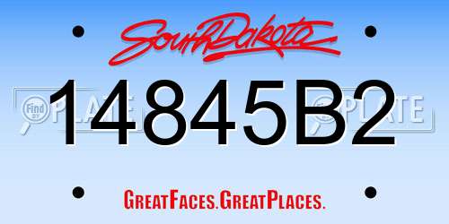 14845B2 South Dakota License Plate