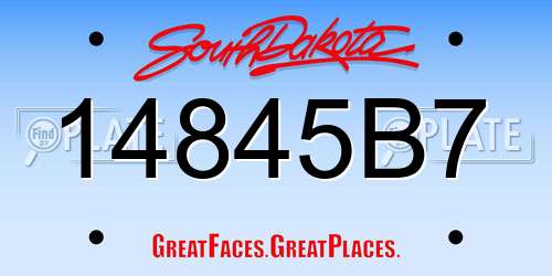 14845B7 South Dakota License Plate