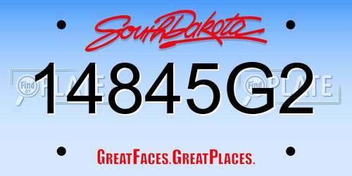 14845G2 South Dakota License Plate