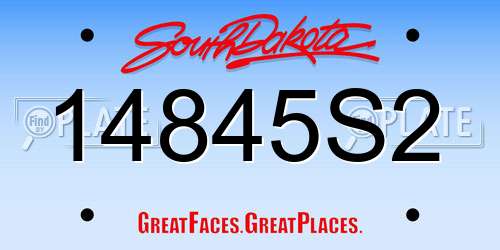 14845S2 South Dakota License Plate