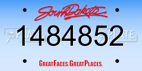 1484852 South Dakota License Plate