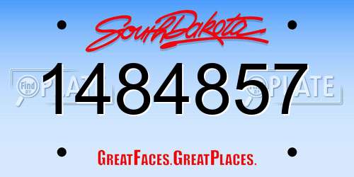 1484857 South Dakota License Plate