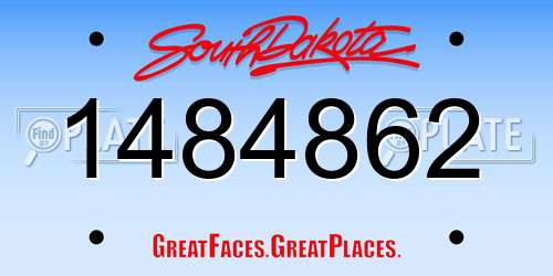 1484862 South Dakota License Plate