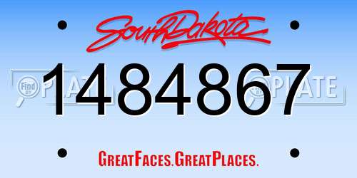 1484867 South Dakota License Plate