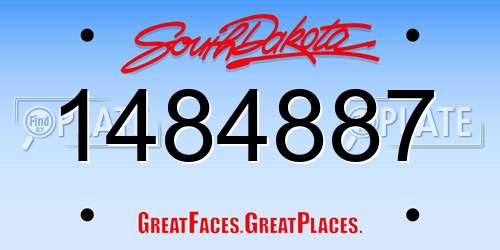 1484887 South Dakota License Plate