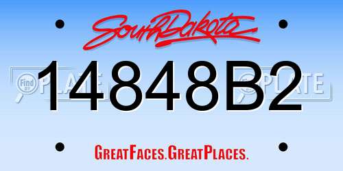14848B2 South Dakota License Plate