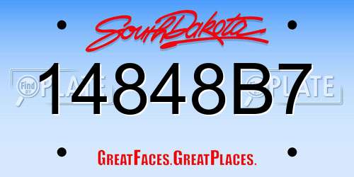 14848B7 South Dakota License Plate