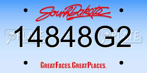 14848G2 South Dakota License Plate