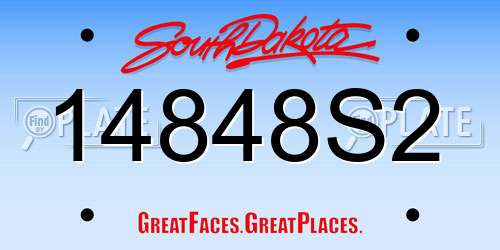 14848S2 South Dakota License Plate