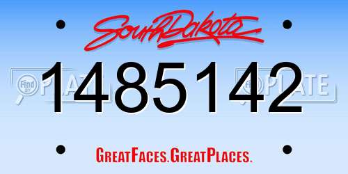 1485142 South Dakota License Plate