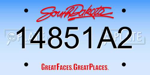 14851A2 South Dakota License Plate
