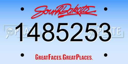 1485253 South Dakota License Plate