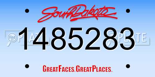 1485283 South Dakota License Plate