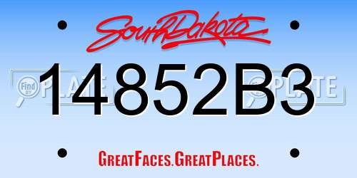 14852B3 South Dakota License Plate