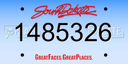 1485326 South Dakota License Plate