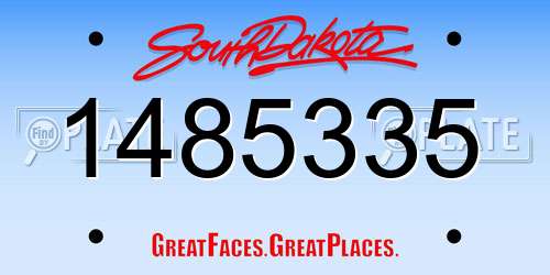 1485335 South Dakota License Plate