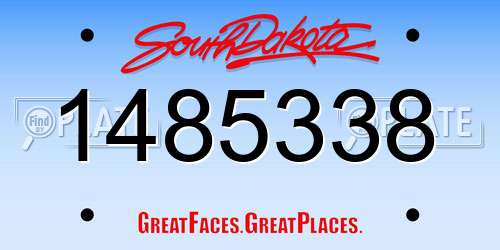 1485338 South Dakota License Plate