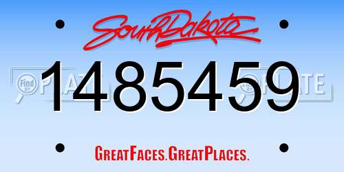 1485459 South Dakota License Plate