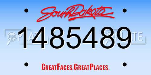 1485489 South Dakota License Plate