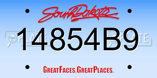 14854B9 South Dakota License Plate
