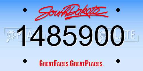 1485900 South Dakota License Plate