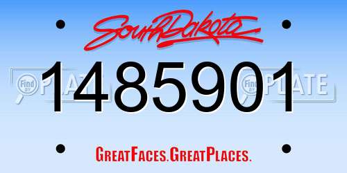 1485901 South Dakota License Plate