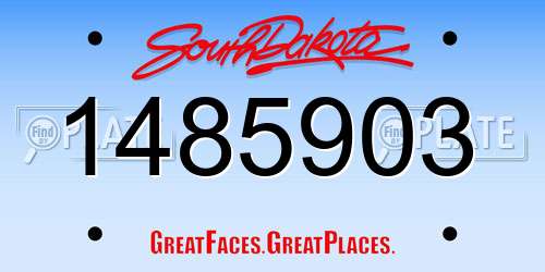 1485903 South Dakota License Plate
