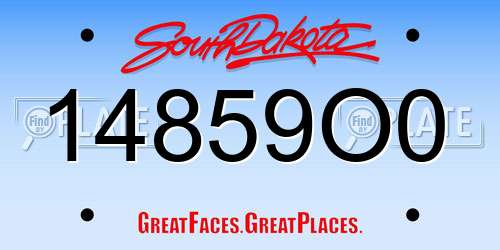 14859O0 South Dakota License Plate