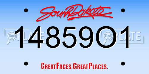 14859O1 South Dakota License Plate